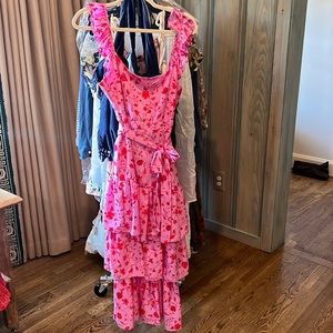 Pretty floral print tiered dress